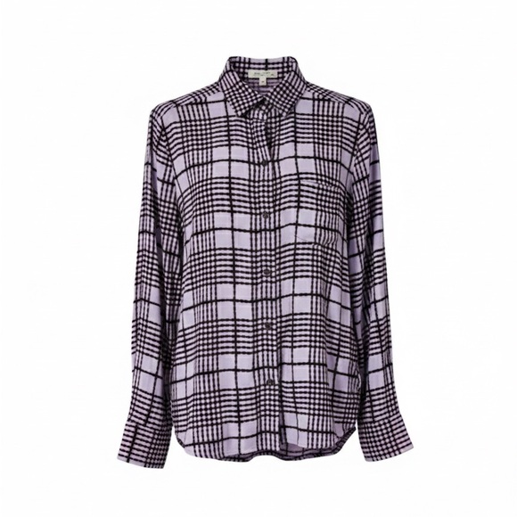 Equipment Tops - Equipment Femme Lavender Grid Plaid Signature Button Down Shirt | Size M